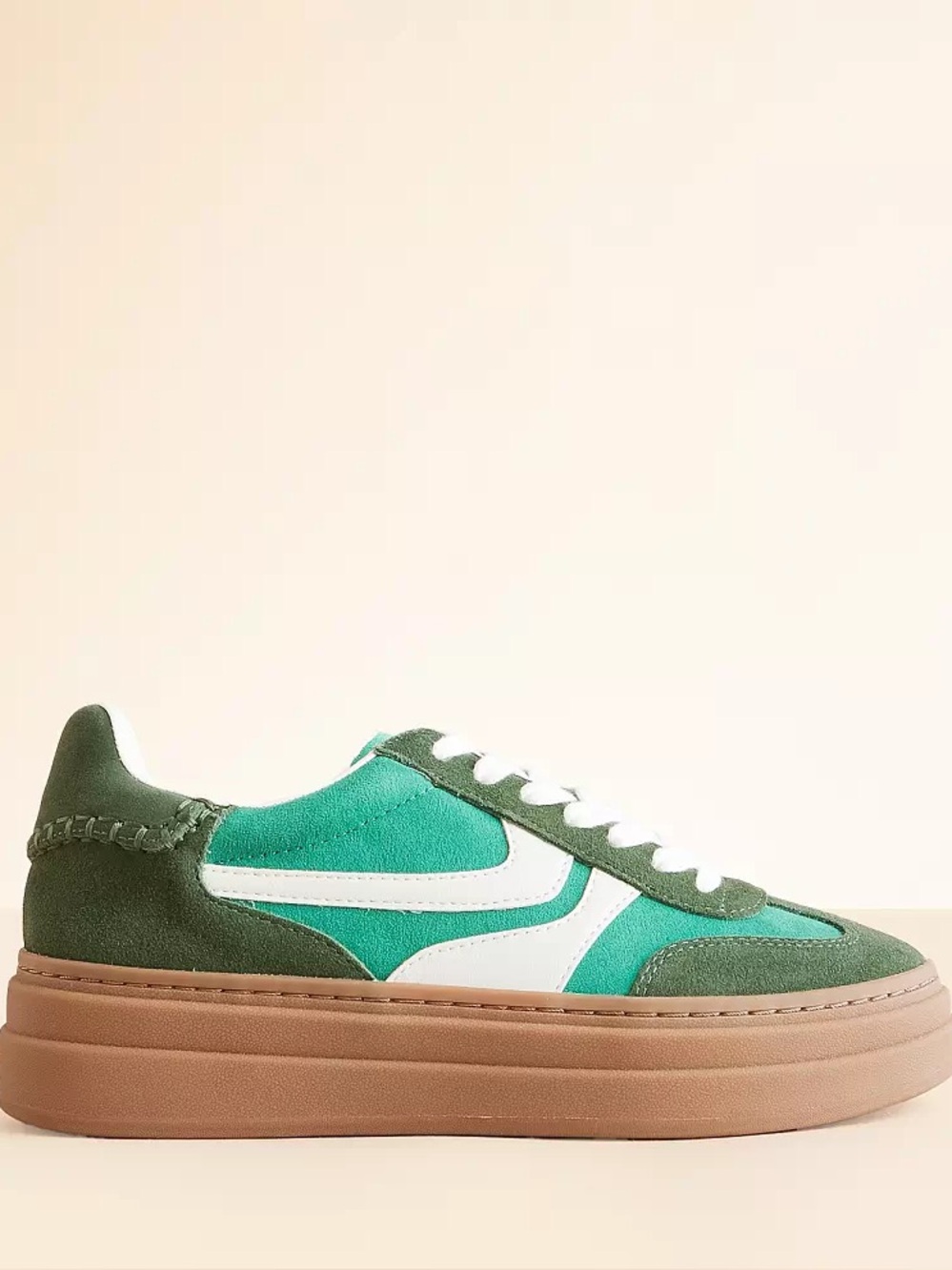 Steve Madden Green Suede Platform Sneaker -
